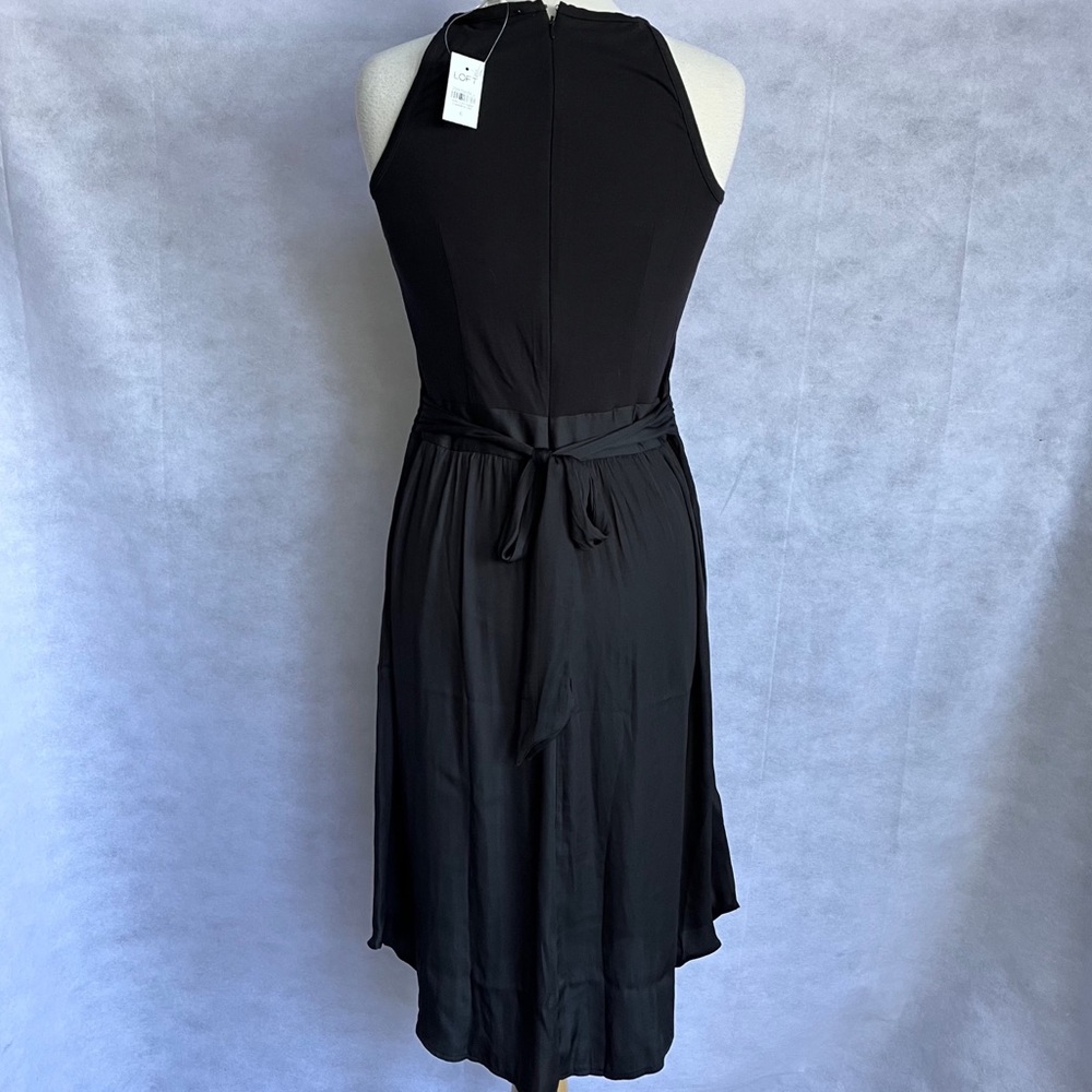 NWT LOFT, Mixed Media,Flare Black Dress size 6 - Picture 7 of 11